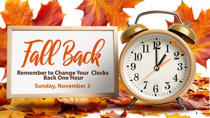 Reminder to Fall Back Sunday November 3, 2024 @ 2:00am